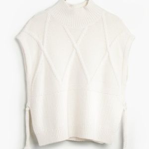 Madewell Cable Knit Side Tie Sweater Vest cream